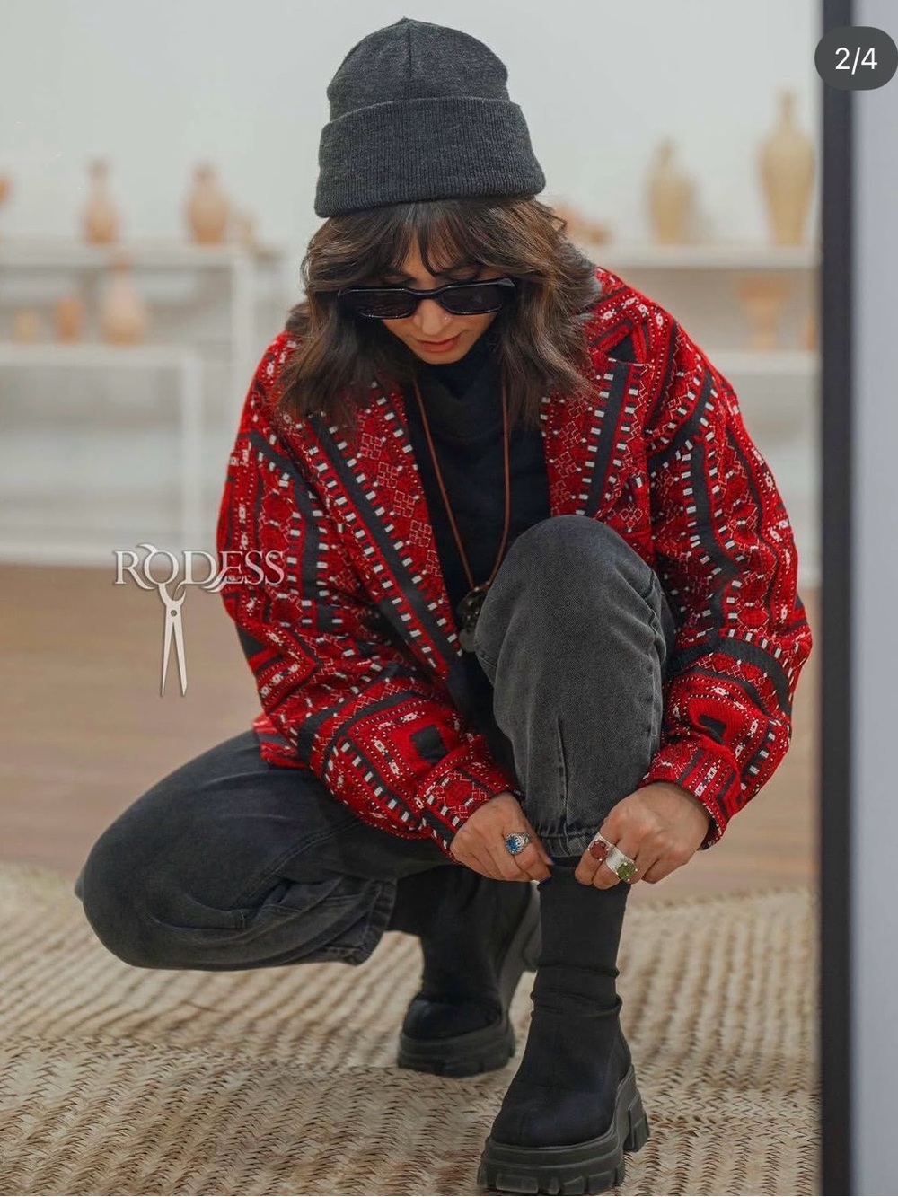 Red Patterned Jacket - Picture 2 of 5